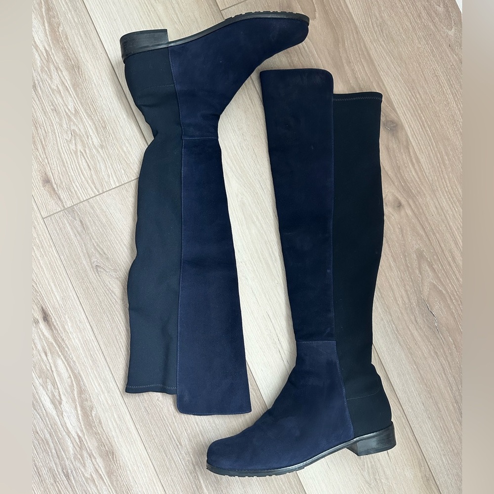 Stuart Weitzman Dark Blue Over-the-Knee Boots